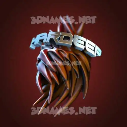 hardeep in Red Twisted style - 3D name wallpaper