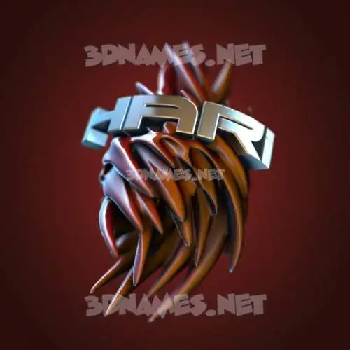 hari in Red Twisted style - 3D name wallpaper