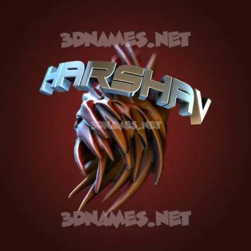 harshav in Red Twisted style - 3D name wallpaper