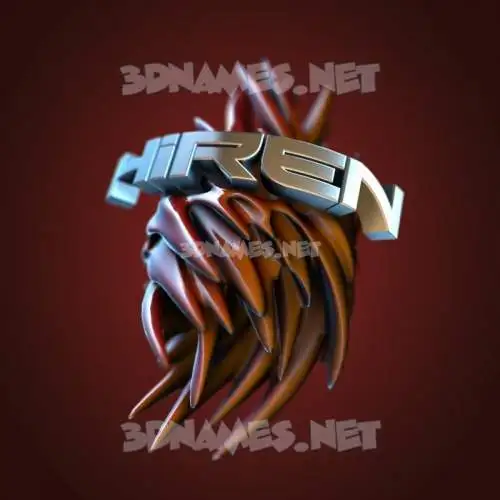 hiren in Red Twisted style - 3D name wallpaper
