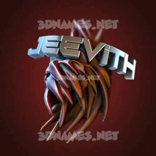 jeevith in Red Twisted style - 3D name wallpaper