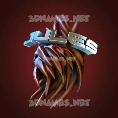 jules in Red Twisted style - 3D name wallpaper
