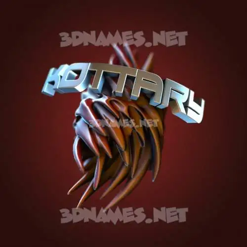 kottary in Red Twisted style - 3D name wallpaper kottary in Red Twisted style - 3D name wallpaper
