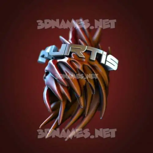 kurtis in Red Twisted style - 3D name wallpaper kurtis in Red Twisted style - 3D name wallpaper