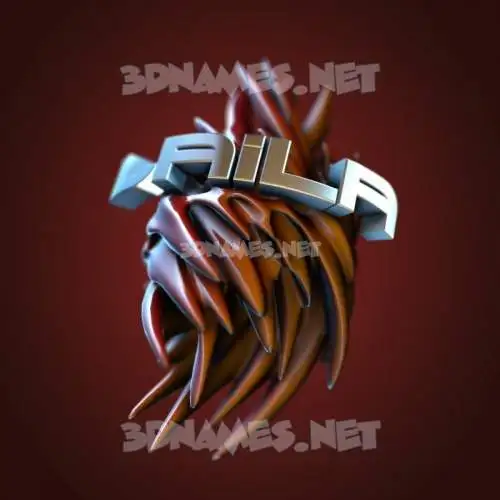 laila in Red Twisted style - 3D name wallpaper