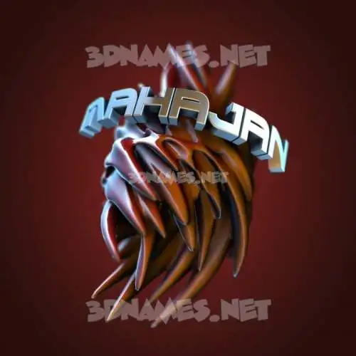 mahajan in Red Twisted style - 3D name wallpaper