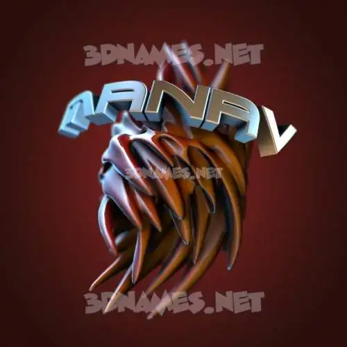 manav in Red Twisted style - 3D name wallpaper