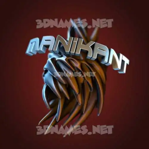 manikant in Red Twisted style - 3D name wallpaper