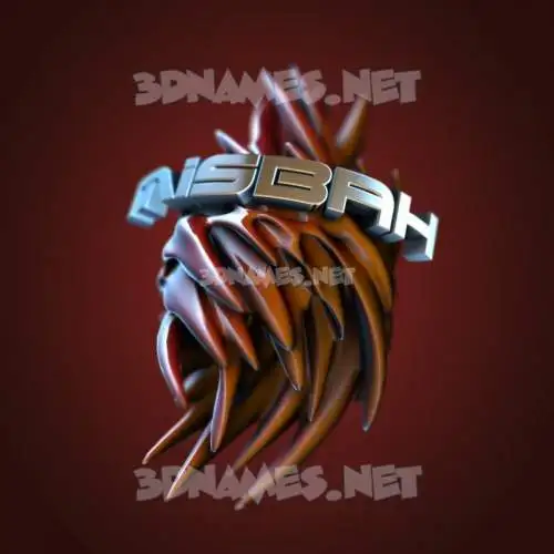 misbah in Red Twisted style - 3D name wallpaper