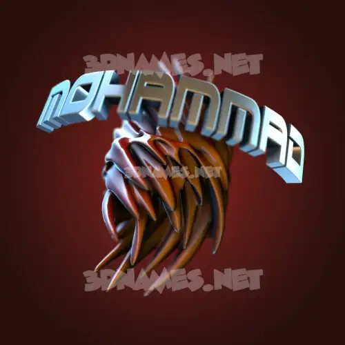 mohammad in Red Twisted style - 3D name wallpaper