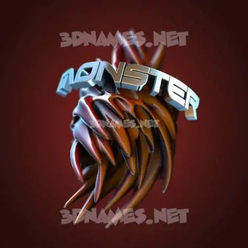 monster in Red Twisted style - 3D name wallpaper monster in Red Twisted style - 3D name wallpaper