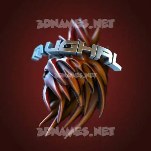 mughal in Red Twisted style - 3D name wallpaper mughal in Red Twisted style - 3D name wallpaper