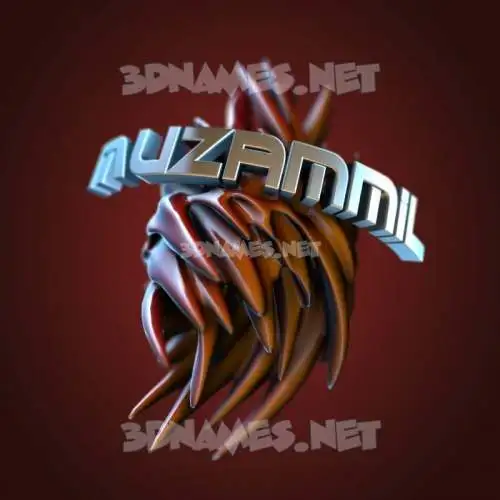 muzammil in Red Twisted style - 3D name wallpaper