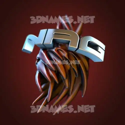 nag in Red Twisted style - 3D name wallpaper