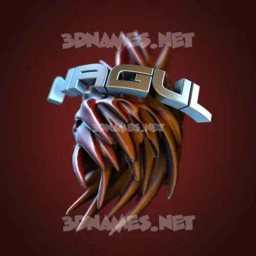 nagul in Red Twisted style - 3D name wallpaper