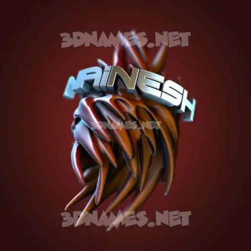 nainesh in Red Twisted style - 3D name wallpaper