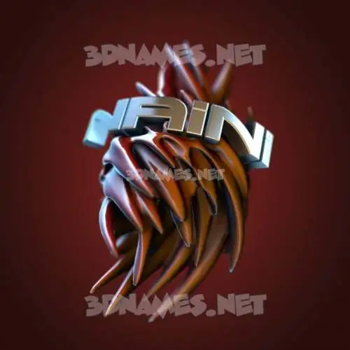 naini in Red Twisted style - 3D name wallpaper
