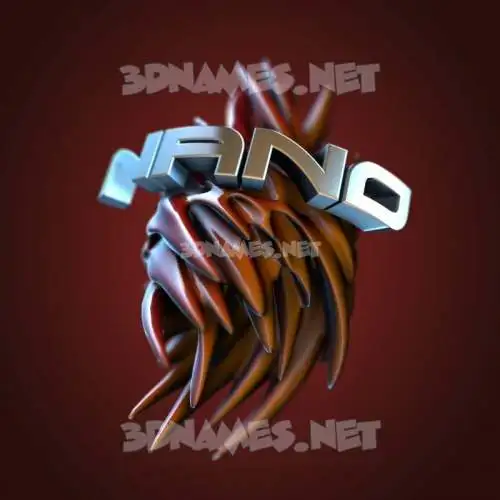 nano in Red Twisted style - 3D name wallpaper nano in Red Twisted style - 3D name wallpaper