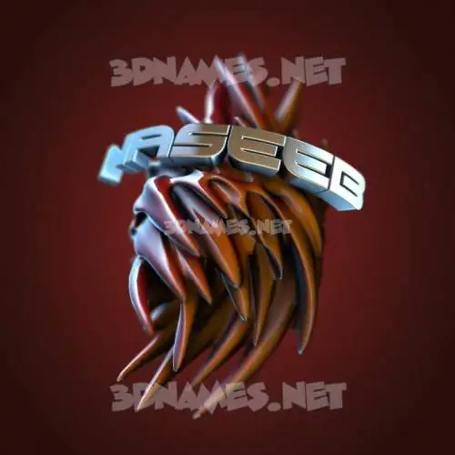 naseeb in Red Twisted style - 3D name wallpaper