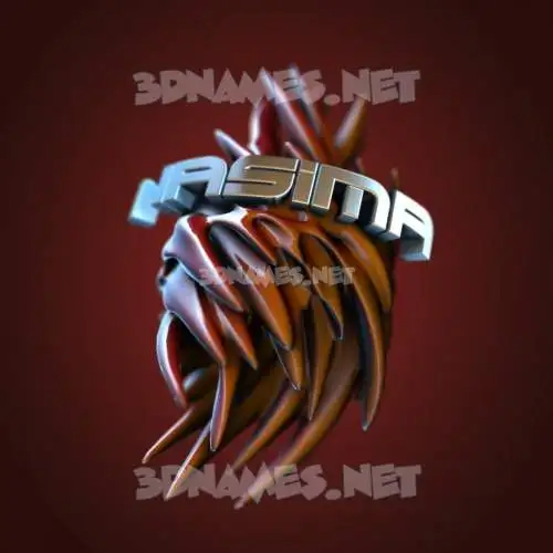 nasima in Red Twisted style - 3D name wallpaper