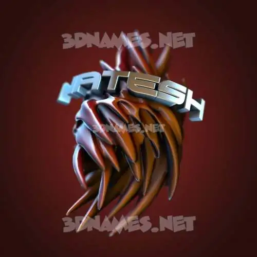 natesh in Red Twisted style - 3D name wallpaper