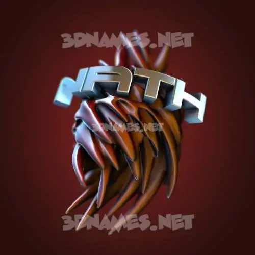 nath in Red Twisted style - 3D name wallpaper