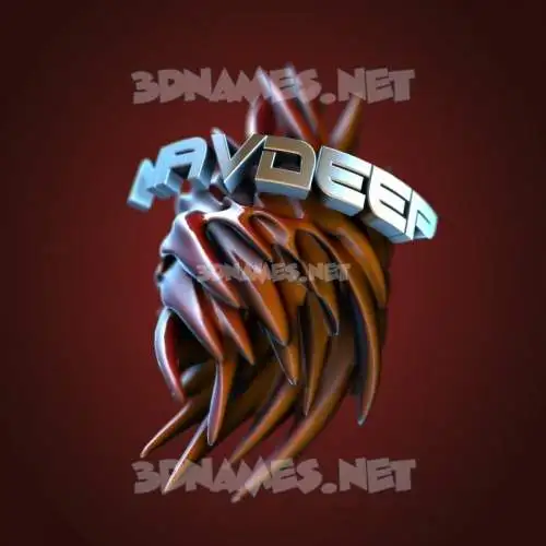 navdeep in Red Twisted style - 3D name wallpaper