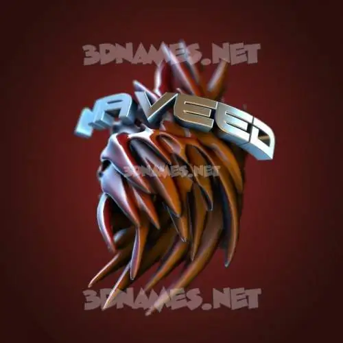 naveed in Red Twisted style - 3D name wallpaper
