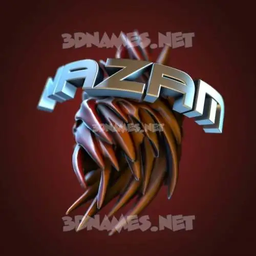 nazam in Red Twisted style - 3D name wallpaper