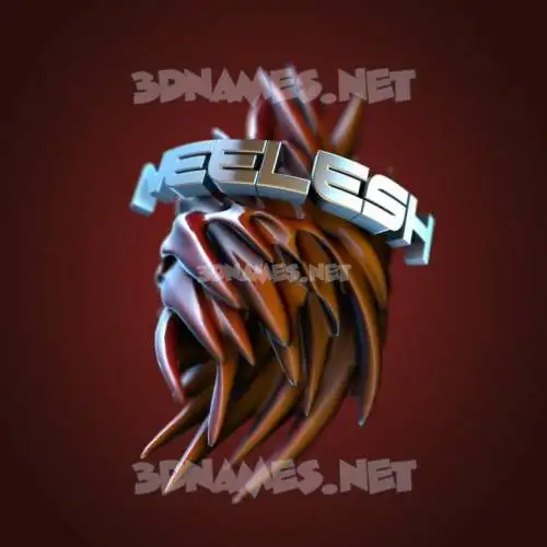 neelesh in Red Twisted style - 3D name wallpaper