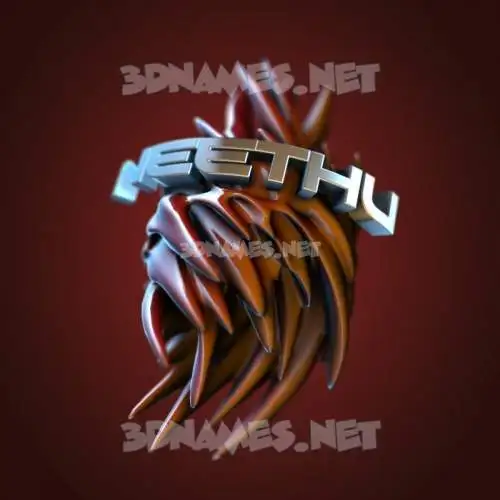 neethu in Red Twisted style - 3D name wallpaper
