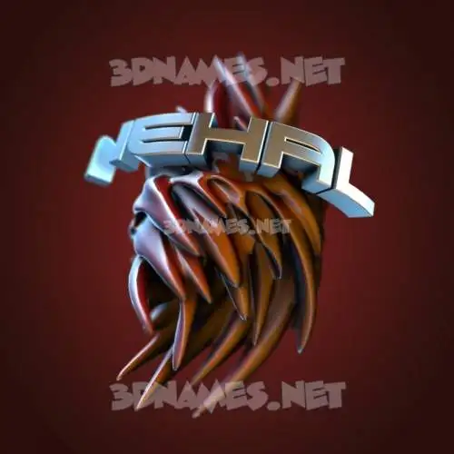 nehal in Red Twisted style - 3D name wallpaper