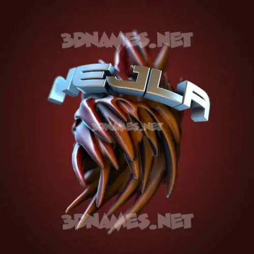 nejla in Red Twisted style - 3D name wallpaper