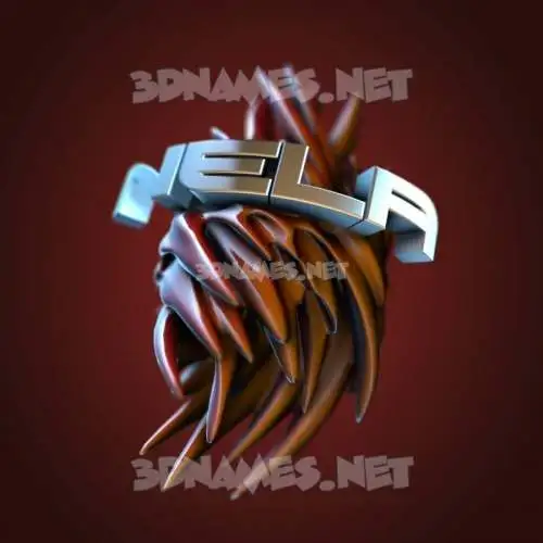 nela in Red Twisted style - 3D name wallpaper