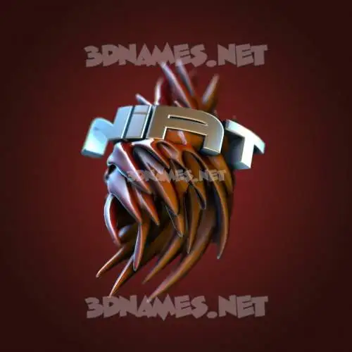 niat in Red Twisted style - 3D name wallpaper