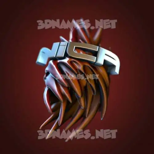 nica in Red Twisted style - 3D name wallpaper