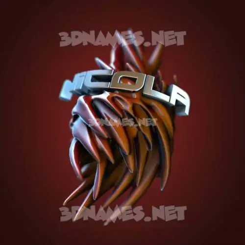 nicola in Red Twisted style - 3D name wallpaper