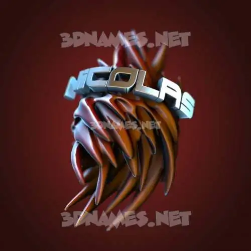 nicolas in Red Twisted style - 3D name wallpaper