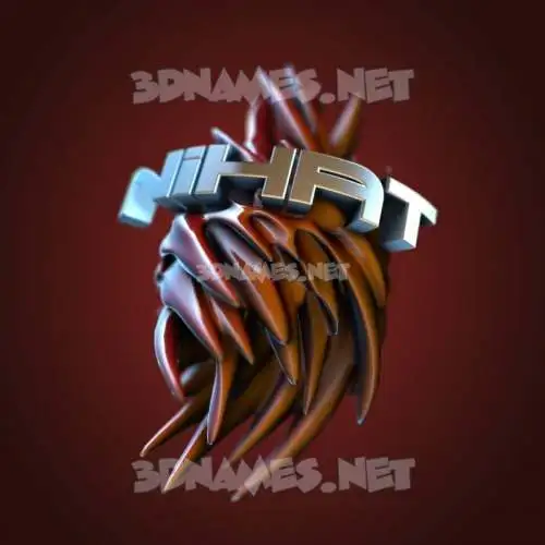 nihat in Red Twisted style - 3D name wallpaper