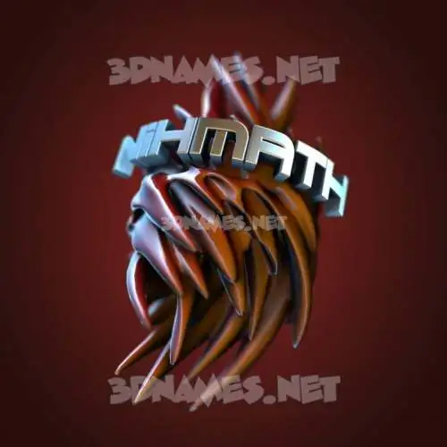 nihmath in Red Twisted style - 3D name wallpaper