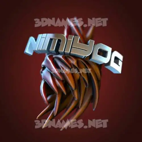 nimiyog in Red Twisted style - 3D name wallpaper