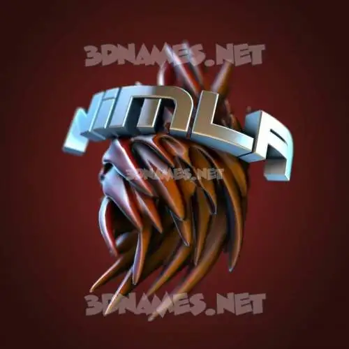 nimla in Red Twisted style - 3D name wallpaper