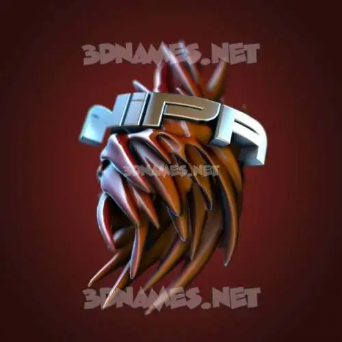 nipa in Red Twisted style - 3D name wallpaper