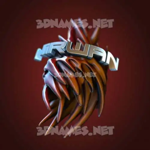 nirwan in Red Twisted style - 3D name wallpaper