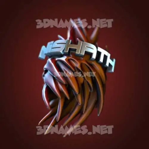 nishath in Red Twisted style - 3D name wallpaper