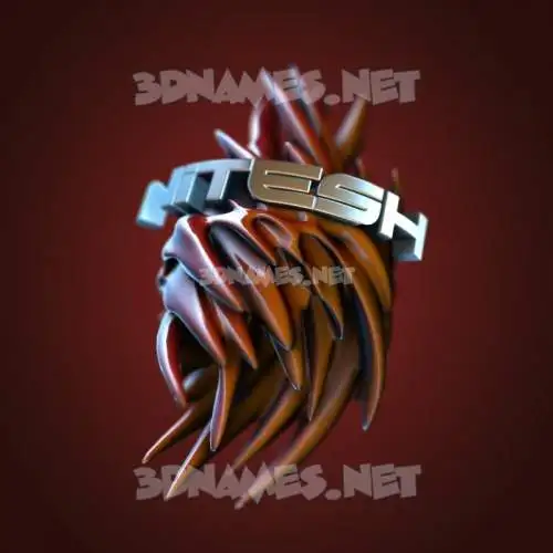 nitesh in Red Twisted style - 3D name wallpaper
