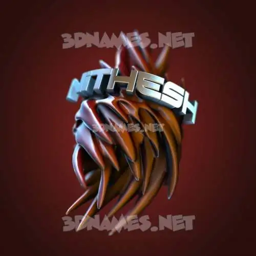 nithesh in Red Twisted style - 3D name wallpaper