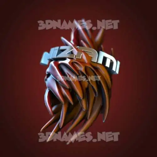 nizami in Red Twisted style - 3D name wallpaper