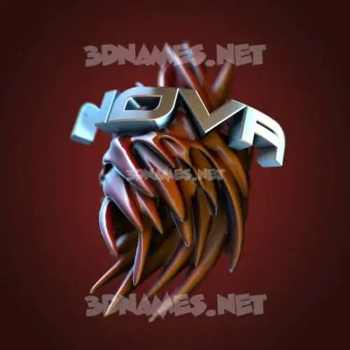 nova in Red Twisted style - 3D name wallpaper