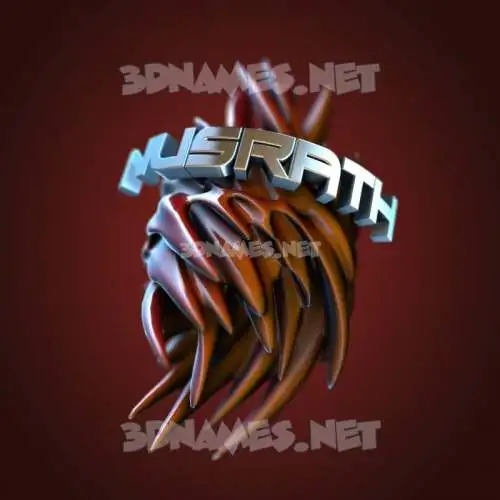 nusrath in Red Twisted style - 3D name wallpaper
